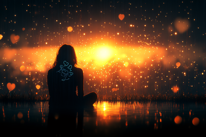 Serene Contemplation in a Heartfelt Rain