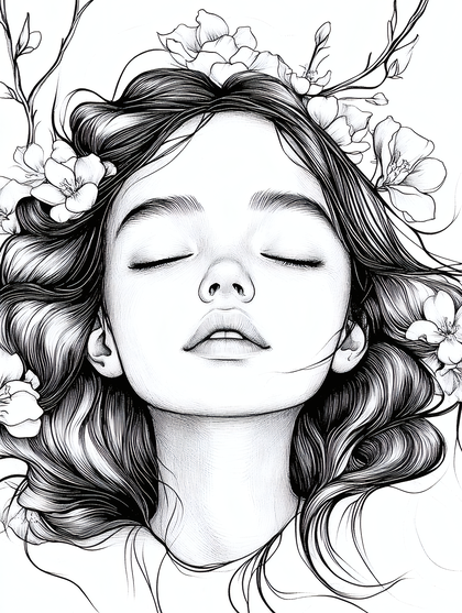 Serene Floral Portrait