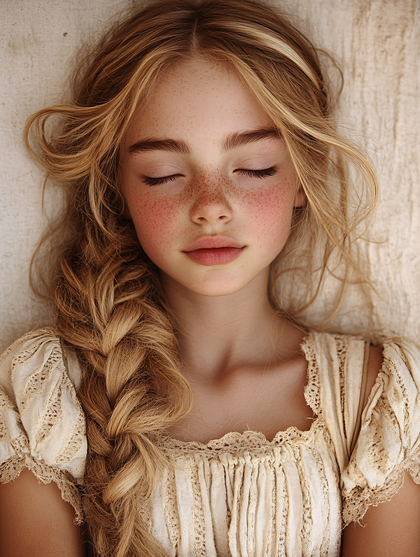 Serene Freckled Girl Portrait