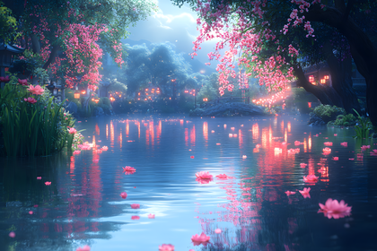Serene Garden Pond