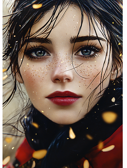 Serene Gaze Of A Freckled Beauty