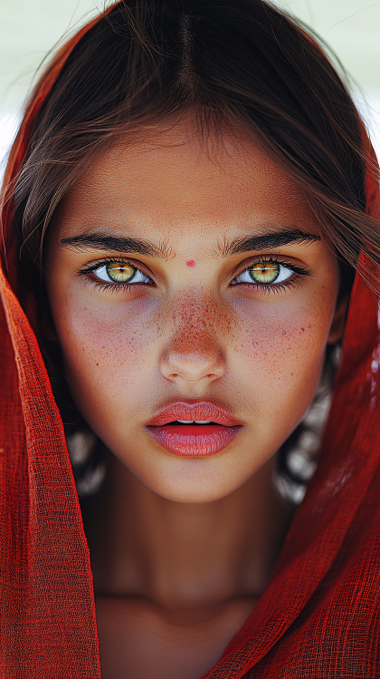 Serene Gaze Of A Young Girl