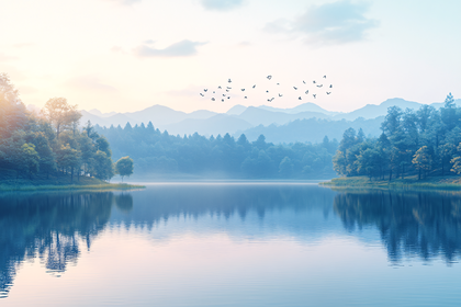 Serene Lake at Dawn