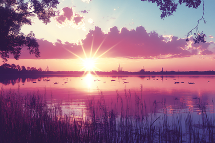 Serene Lake Sunset