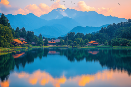 Serene Lakeside Mountain Reflection