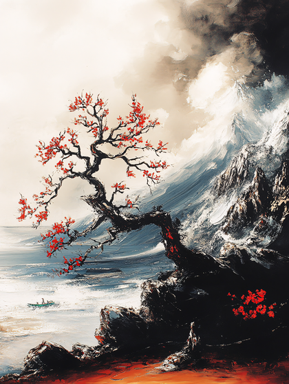 Serene Lakeside Tree