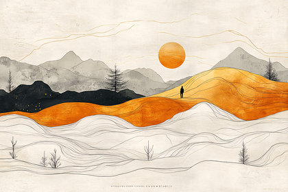 Serene Landscape with Silhouette