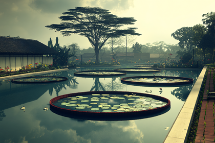 Serene Lily Pad Pond Garden