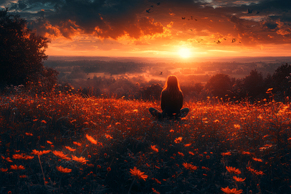 Serene Meditation at Sunset