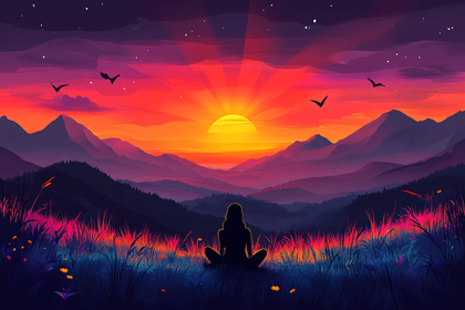 Serene Meditation at Sunset