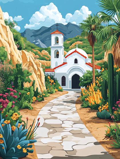 Serene Mountain Chapel Path