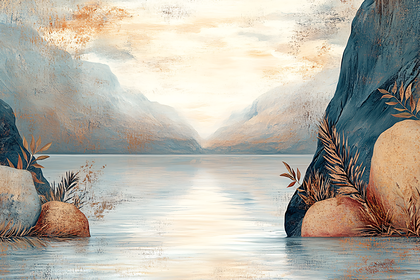 Serene Mountain Lake Landscape