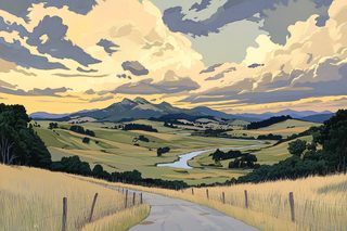 Serene Mountain Valley Landscape