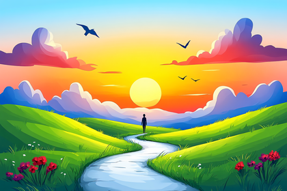 Serene Path to Sunset