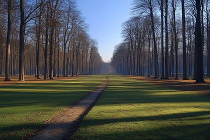 Serene Pathway Through Bare Trees