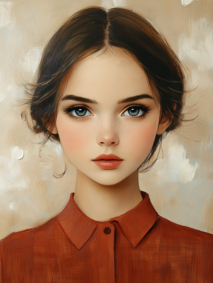 Serene Portrait Of A Young Woman With Auburn Hair