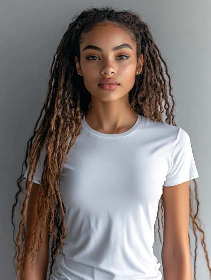 Serene Portrait Of A Young Woman With Dreadlocks