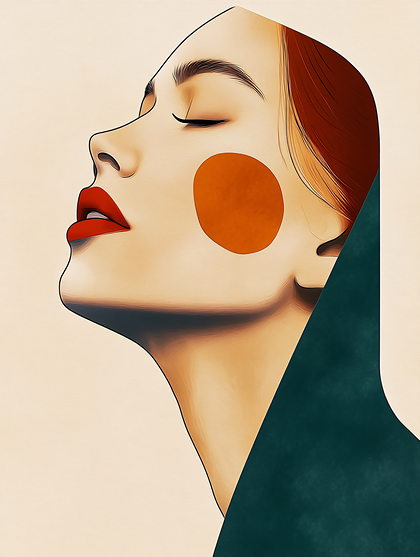 Serene Profile with Geometric Accents