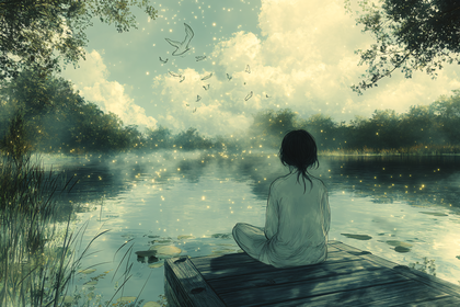 Serene Reflection by the Lake