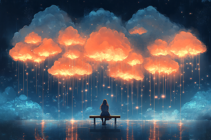Serene Reflection Under Cloudfall