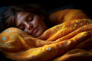 Serene Sleep Under Golden Blanket