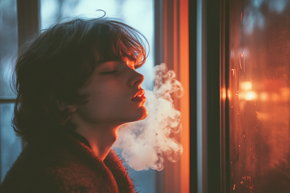 Serene Smoker by the Window