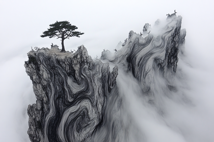 Serene Solitude On Misty Heights