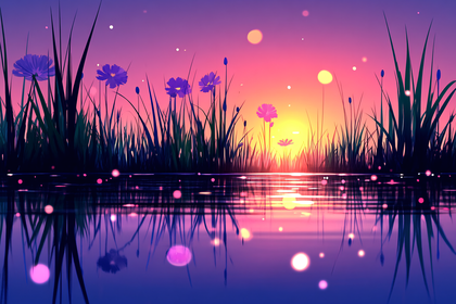 Serene Sunset Bloom