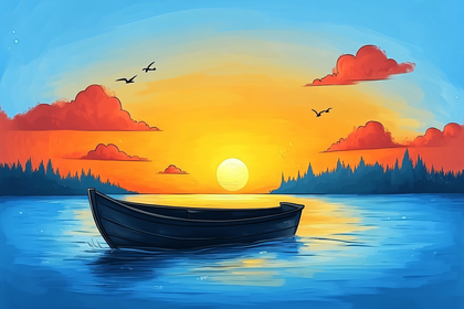 Serene Sunset Boat Ride