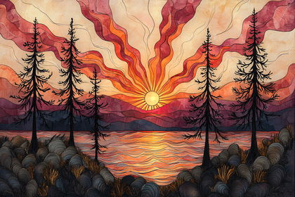 Serene Sunset Lakeside