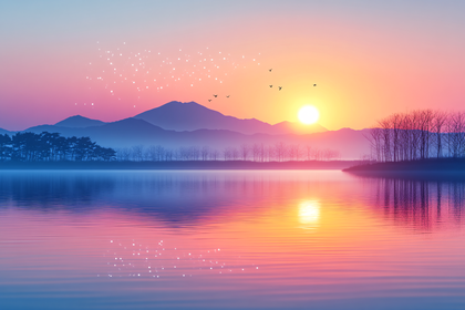 Serene Sunset Reflection
