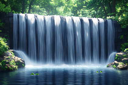 Serene Waterfall In Lush Forest
