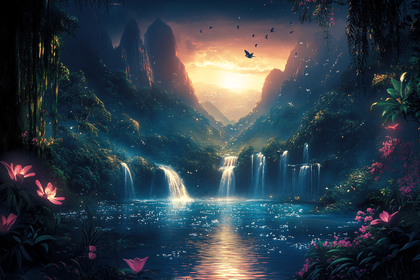 Serene Waterfall Paradise