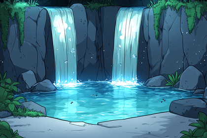 Serene Waterfall Scene