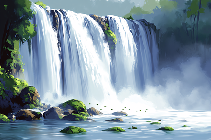 Serene Waterfall Vista