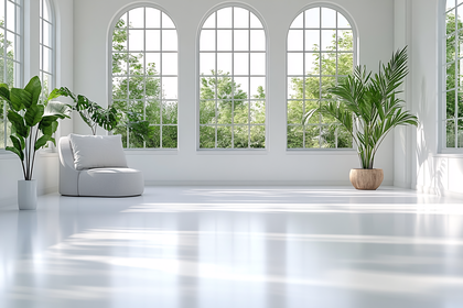 Serene White Room With Greenery