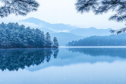 Serene Winter Lake Scene