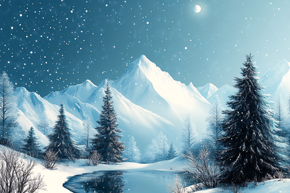 Serene Winter Mountain Landscape