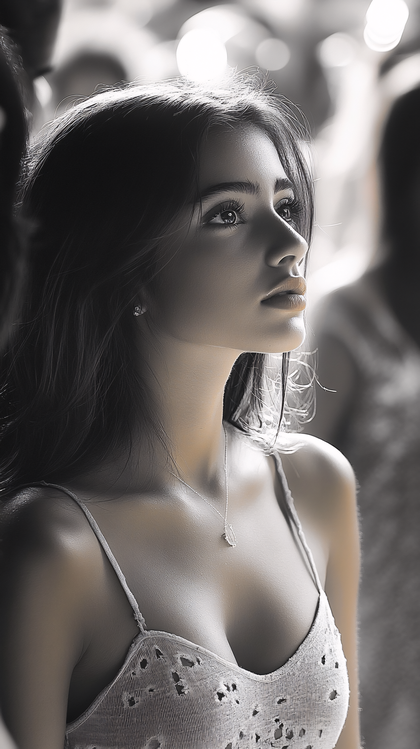 Serene Woman Gazing Upward
