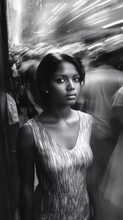 Serene Woman In City Blur