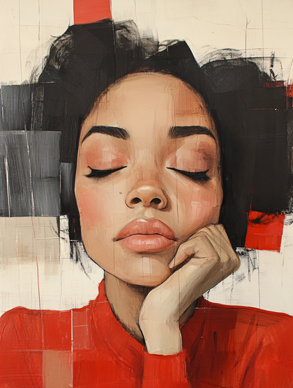 Serene Woman In Contemplation