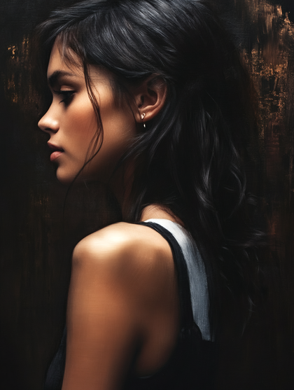 Serene Woman in Profile