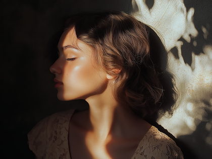 Serene Woman in Sunlight