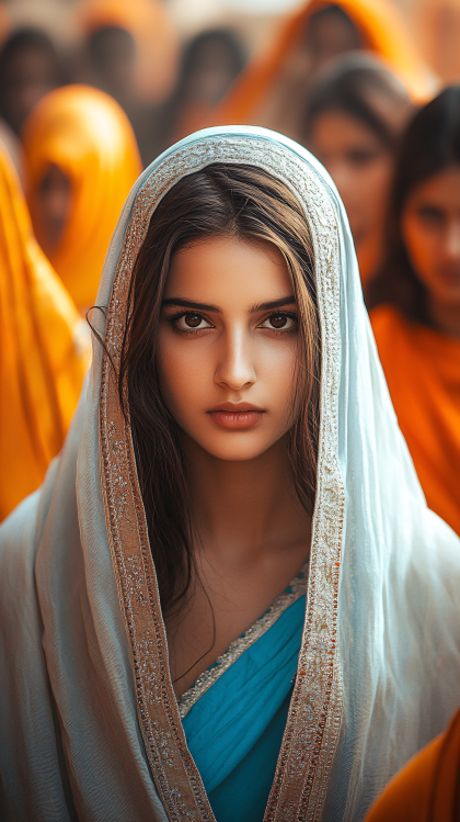 Serene Woman in Traditional Indian Attire