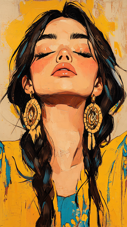 Serene Woman In Yellow