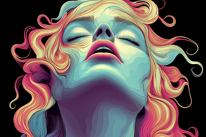 Serene Woman Line Art