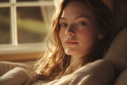 Serene Woman Resting Indoors