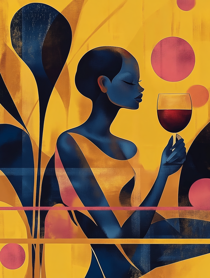 Serene Woman Sipping Wine