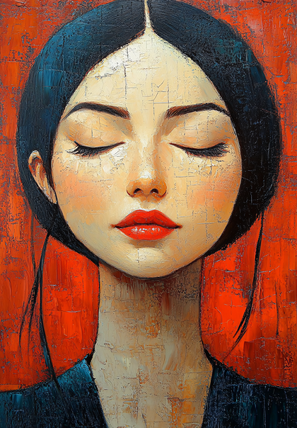 Serene Woman with Closed Eyes