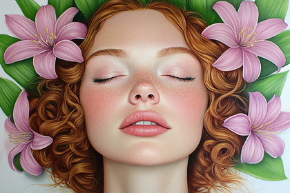 Serene Woman With Flowers